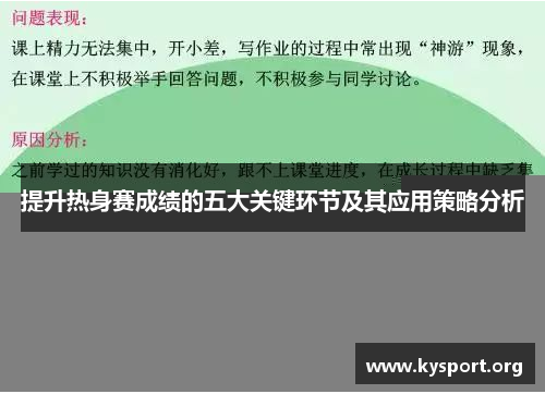 提升热身赛成绩的五大关键环节及其应用策略分析